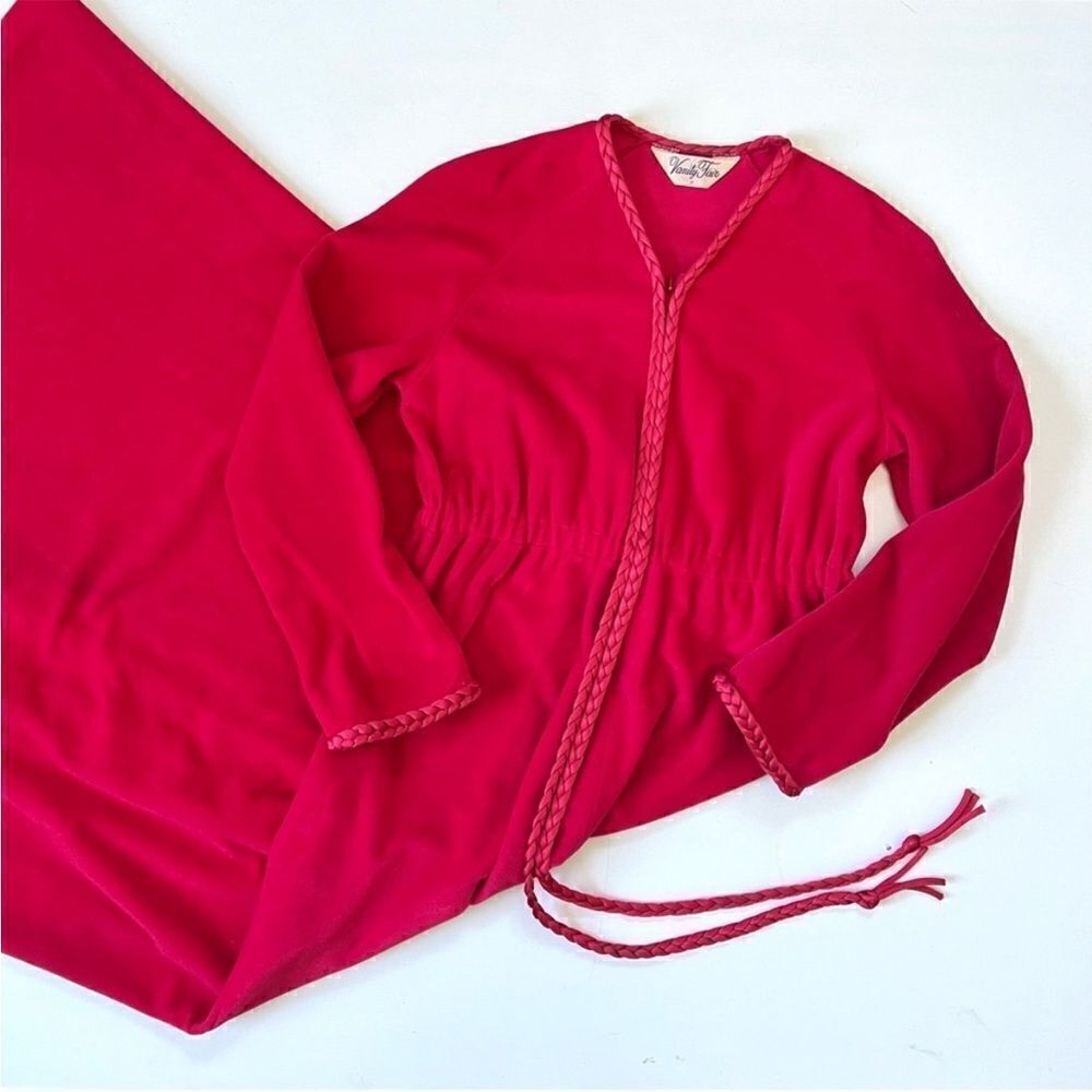 Vintage Vanity Fair Velour Maxi Ruby Dressing Gown Niightgown